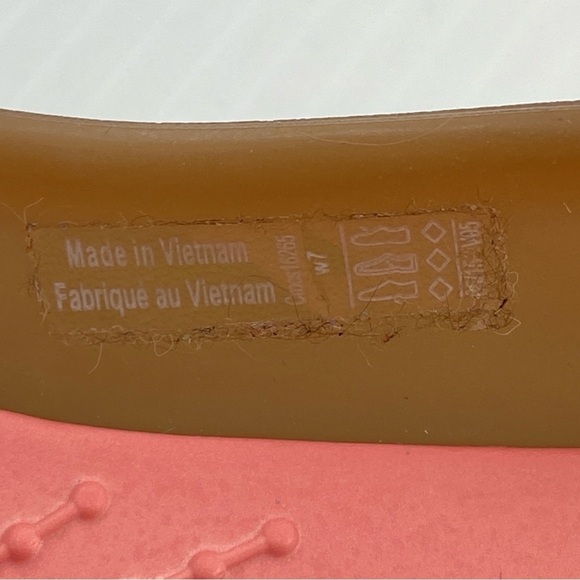 Crocs Rio Flats Ballet Flats Size 7W Pointed Toe Tan and Peach - Picture 9 of 10